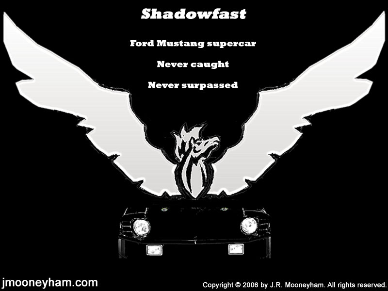 Mustang supercar wallpaper with spread wings and stallion head