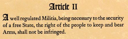 Amendment II excerpt from the US Bill of Rights