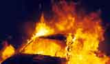 A burning car