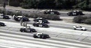 Image of lots of black and whites on the highway.