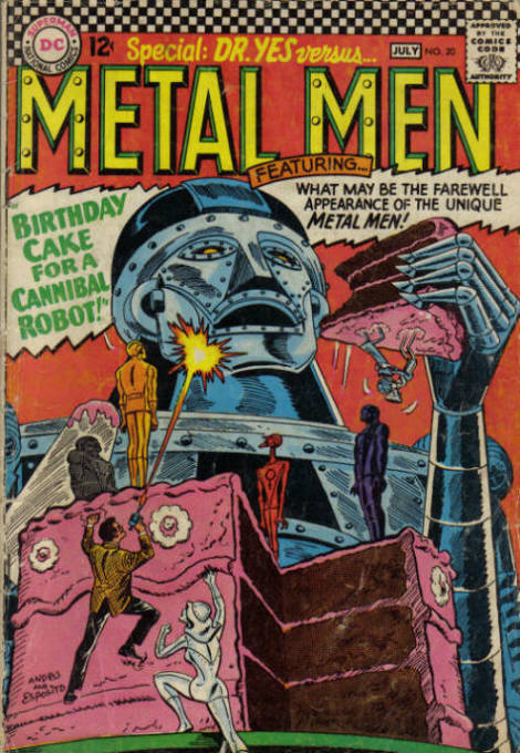 DC Comics Metal Men versus a cannibal robot
