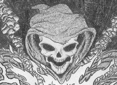 Halloween death skull in hood