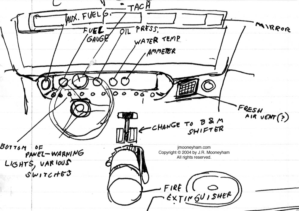 A different view of custom dashboard for modified 1969 Ford Mustang Mach 1 supercar